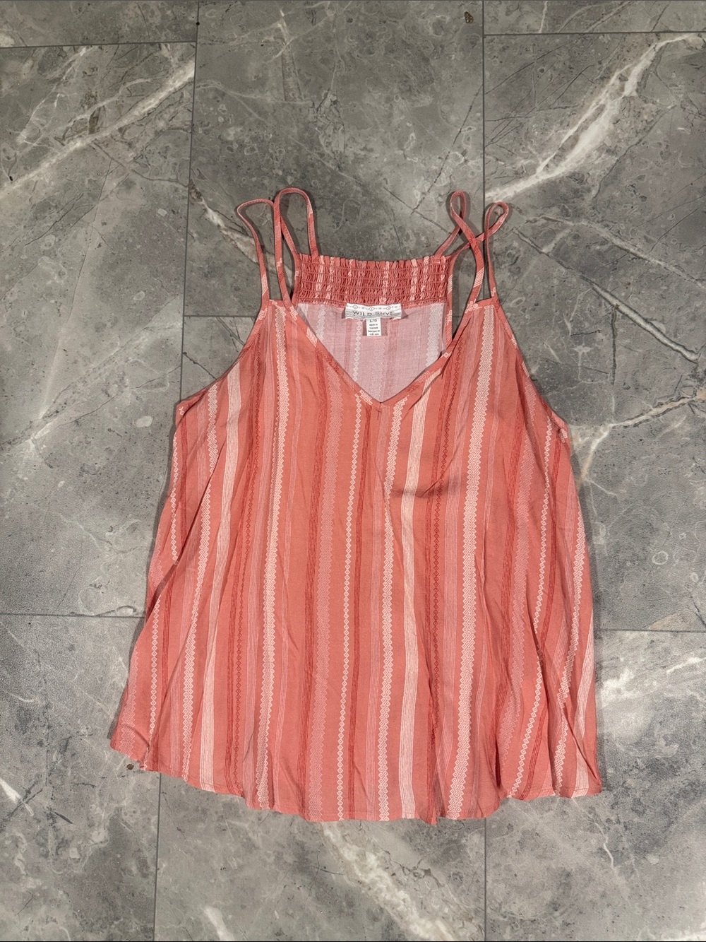 No Boundaries Coral Pink Striped Cami Tank
